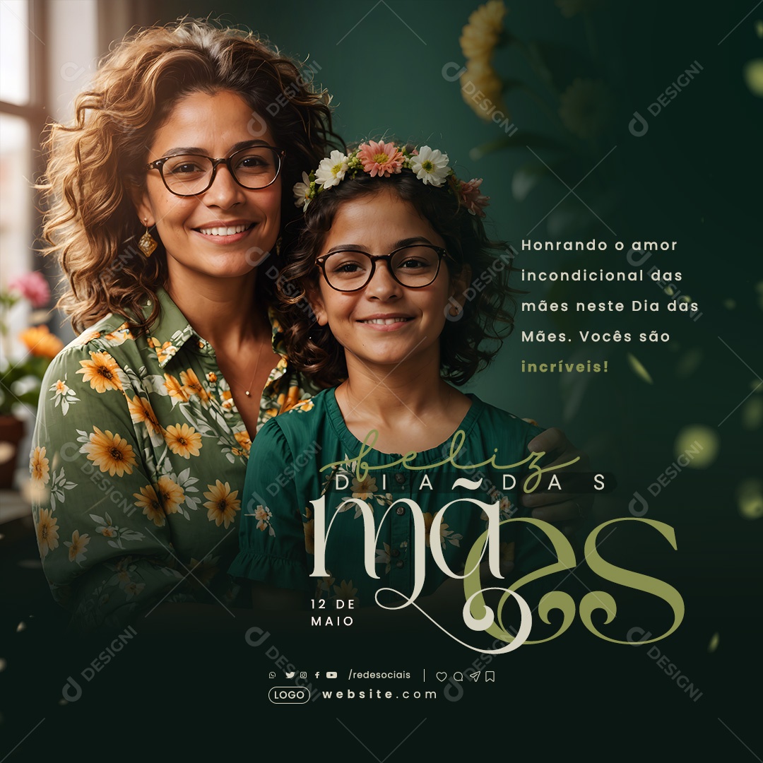 Dia das Mães 12 de Maio Honrando o Amor Incondicional Social Media PSD Editável