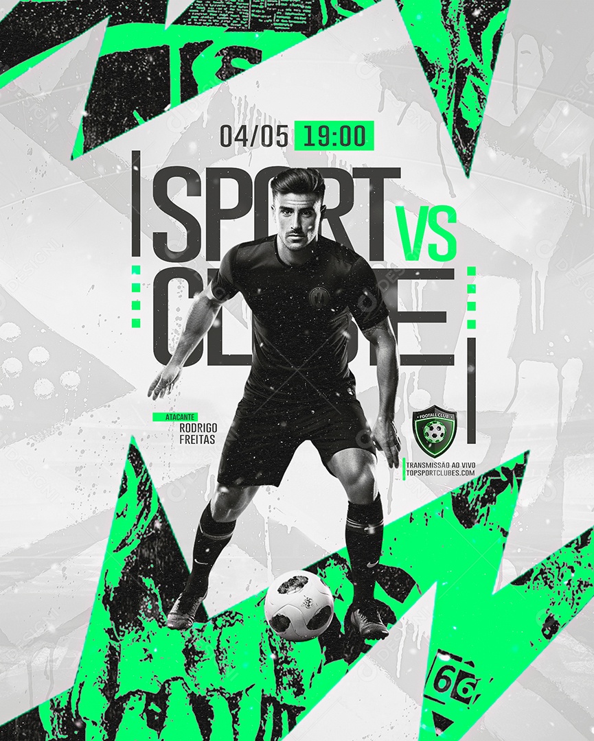 Jogo de Futebol Sport vs Clube Social Media PSD Editável