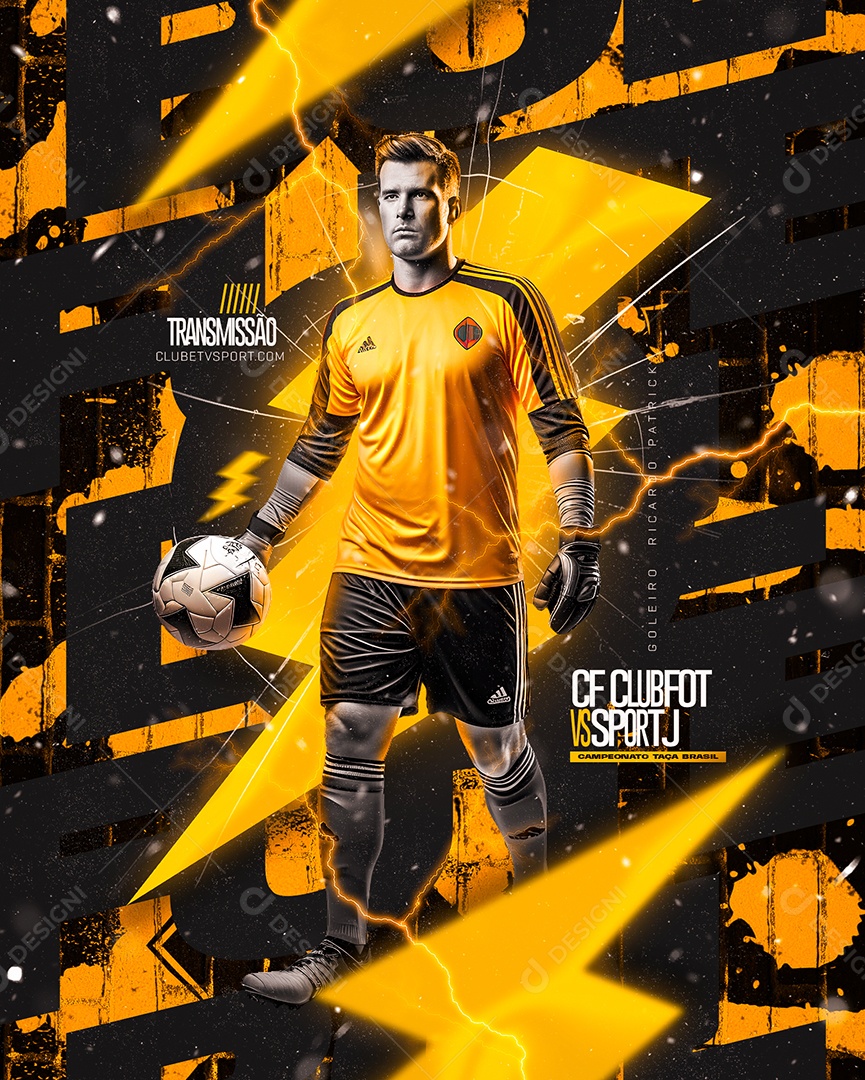 Jogo de Futebol CF Club Fot vs Sport J Social Media PSD Editável