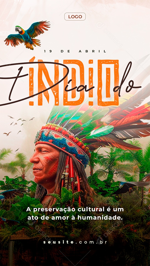 Story Dia do Índio 19 de Abril A Preservação Cultural Social Media PSD Editável