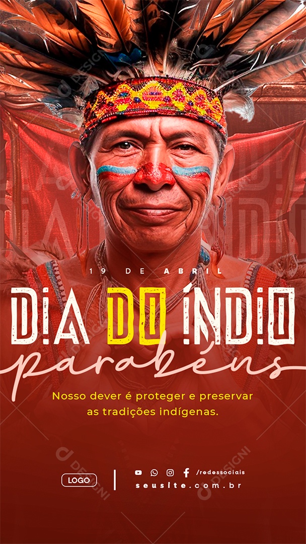 Story Dia do Índio 19 de Abril Social Media PSD Editável