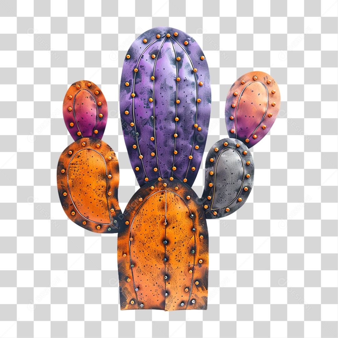 Elemento 3D Cacto Deserto PNG Transparente