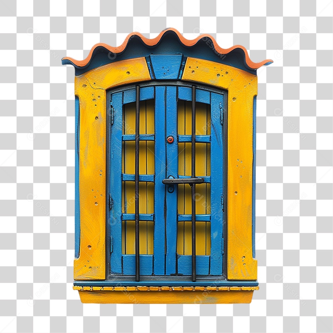 Elemento 3D Janela Colorida PNG Transparente
