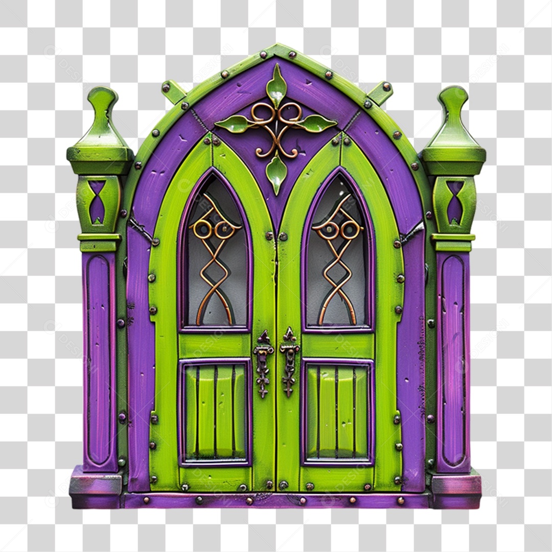 Elemento 3D Janela Colorida PNG Transparente