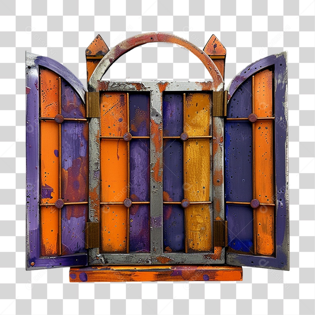 Elemento 3D Janela Colorida PNG Transparente
