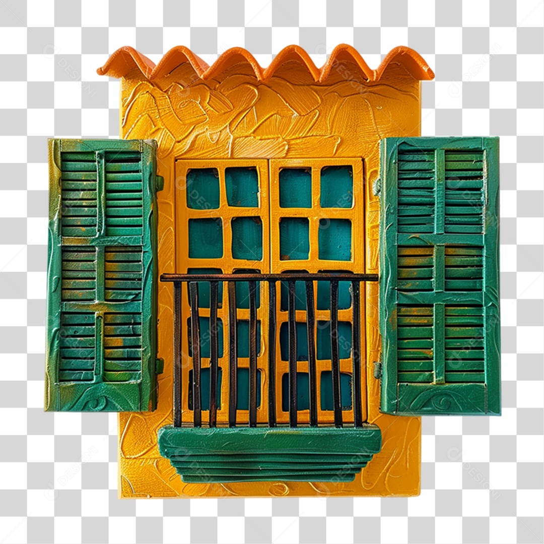 Elemento 3D Janela Colorida PNG Transparente