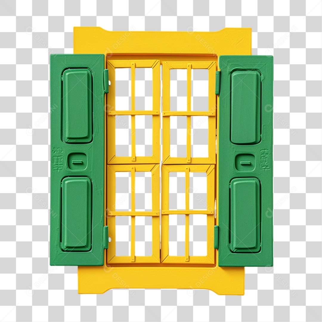 Elemento 3D Janela Colorida PNG Transparente