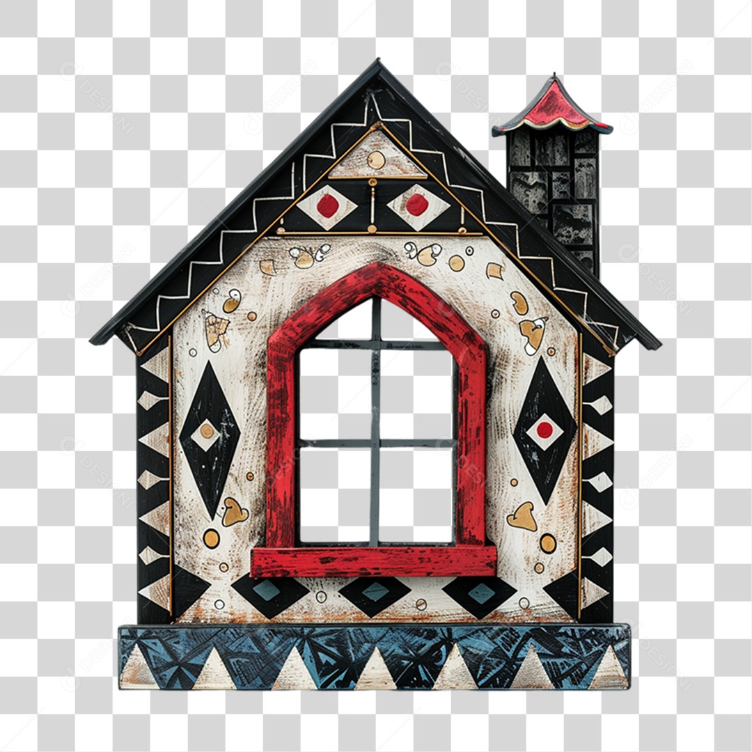 Elemento 3D Janela Colorida PNG Transparente