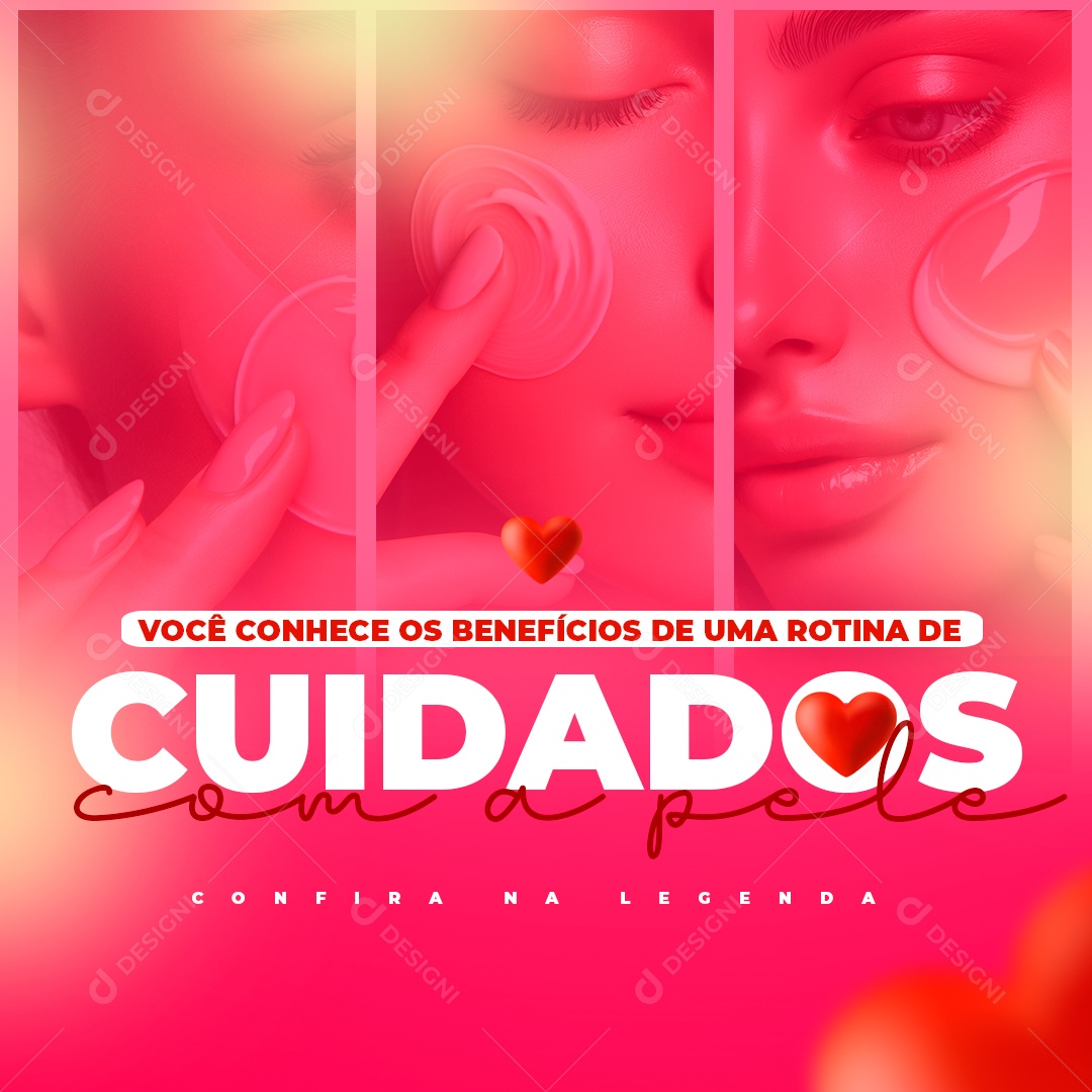 Você Conhece os Benefícios de uma Rotina de Cuidados com a Pele Social Media PSD Editável
