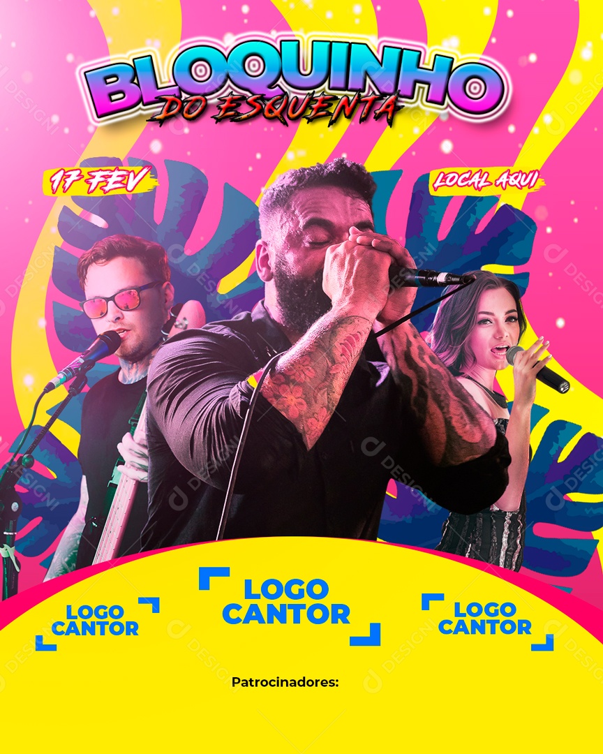 Flyer Bloquinho do Esquenta Social Media PSD Editável