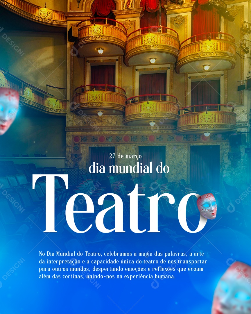 Dia do Teatro 27 de Março Social Media PSD Editável