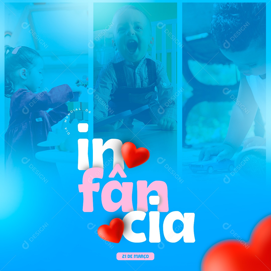Dia Mundial da Infância 21 de Março Social Media PSD Editável