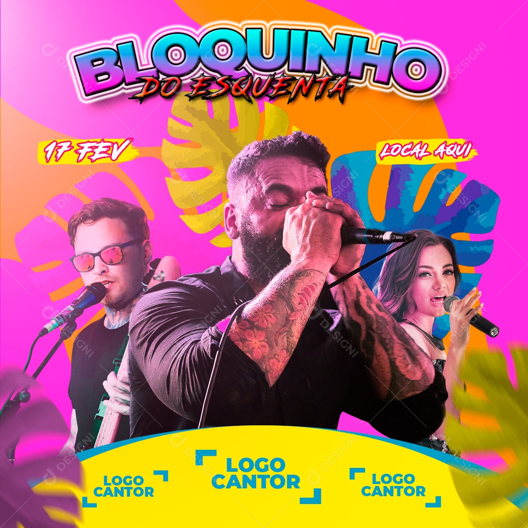 Flyer Feed Bloquinho do Esquenta Social Media PSD Editável