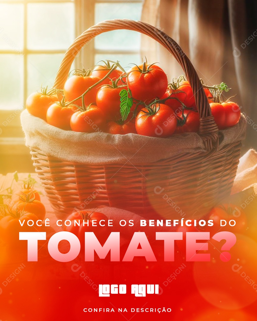 Você Conhece os Benefícios do Tomate Social Media PSD Editável