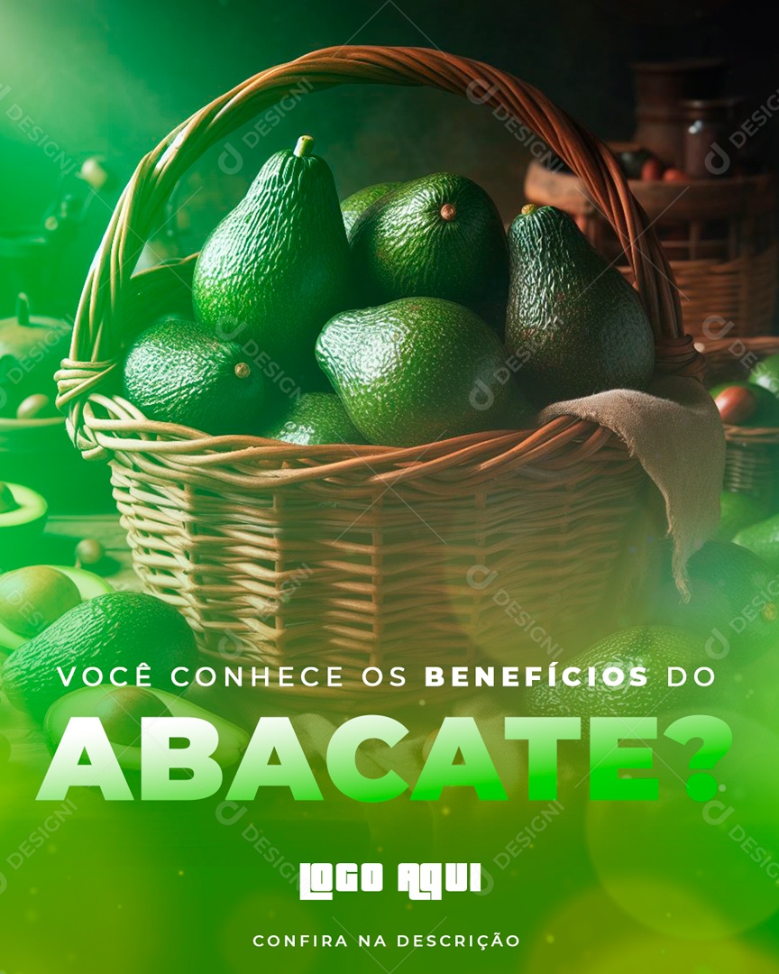 Você Conhece os Benefícios do Abacate Social Media PSD Editável