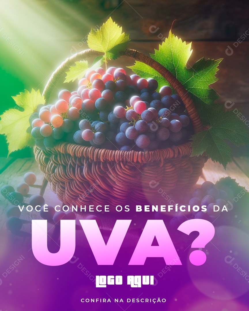Você Conhece os Benefícios da Uva Social Media PSD Editável