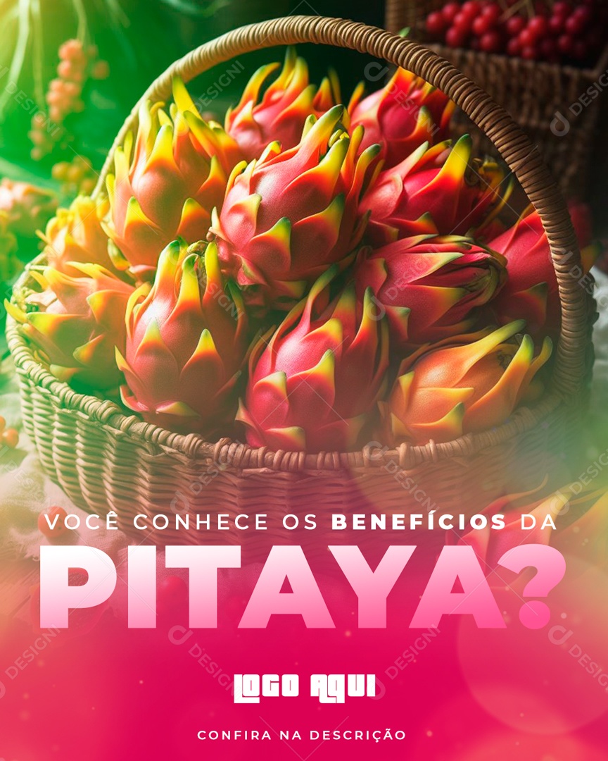 Você Conhece os Benefícios da Pitaya Social Media PSD Editável