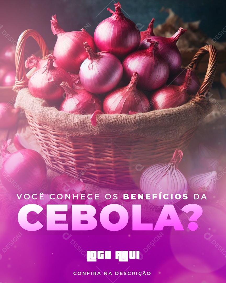 Você Conhece os Benefícios da Cebola Social Media PSD Editável
