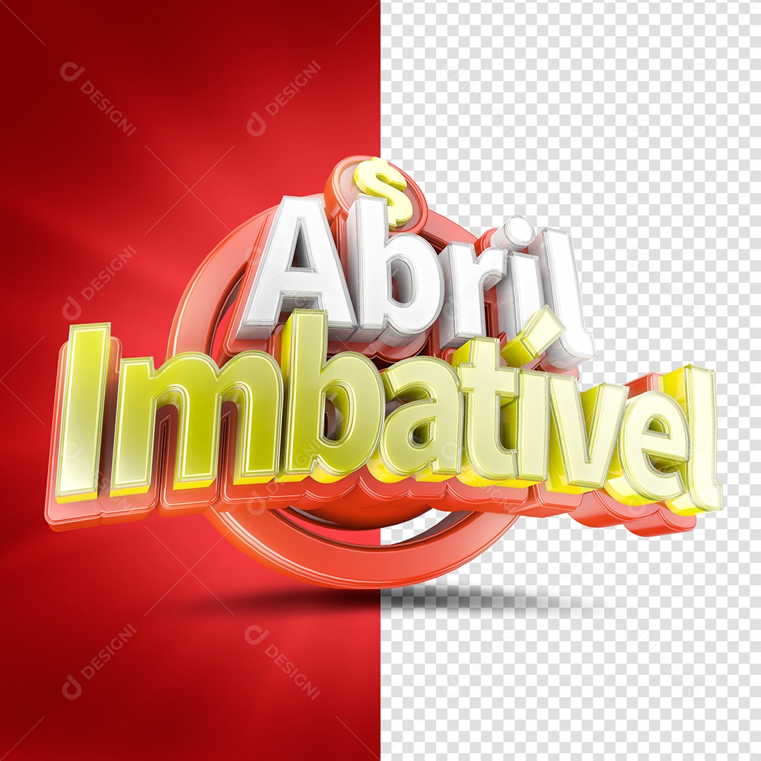 Abril Imbatível Vermelho Selo 3D Para Composição