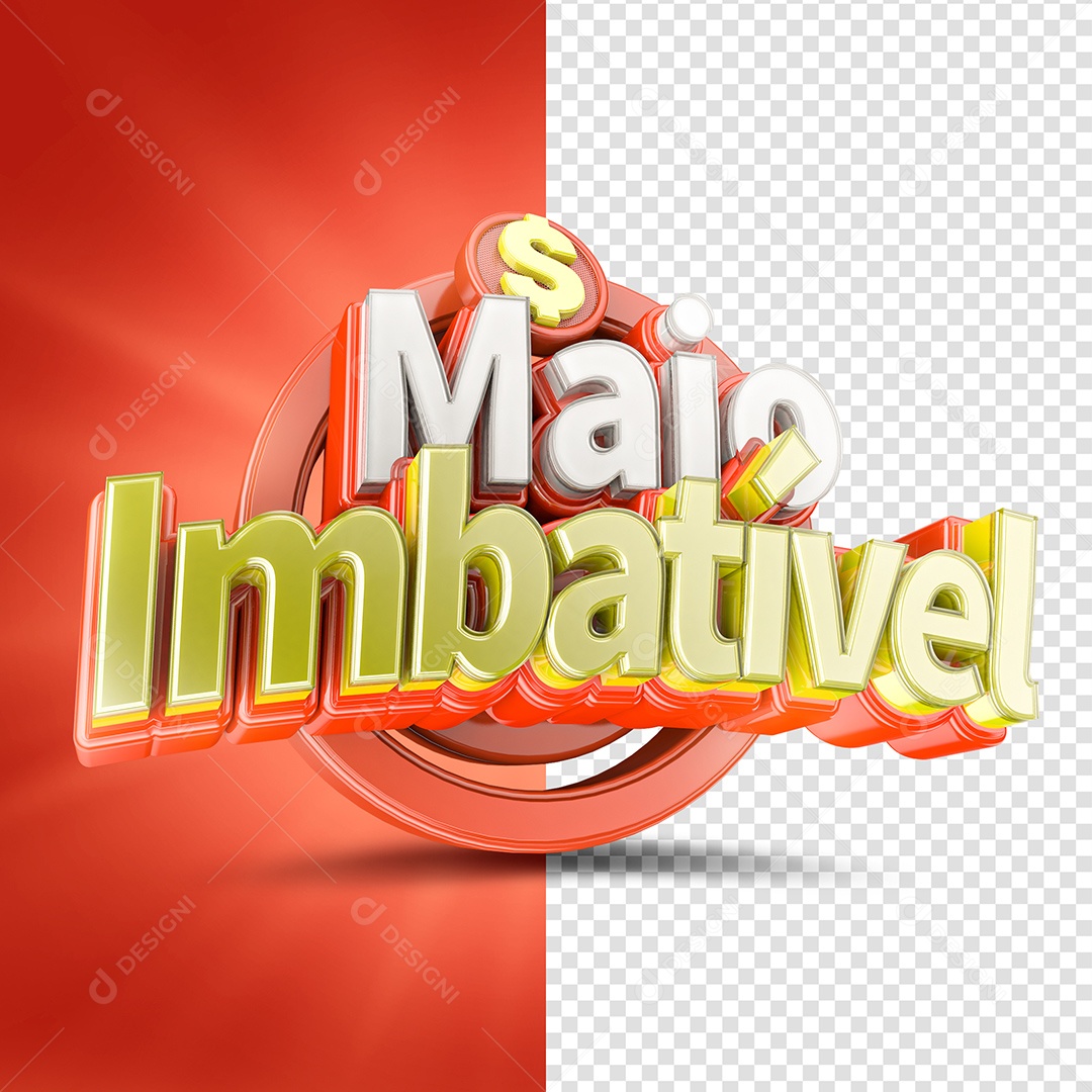 Selo 3D Maio Imbatível Compras Vermelho Para Composição PSD