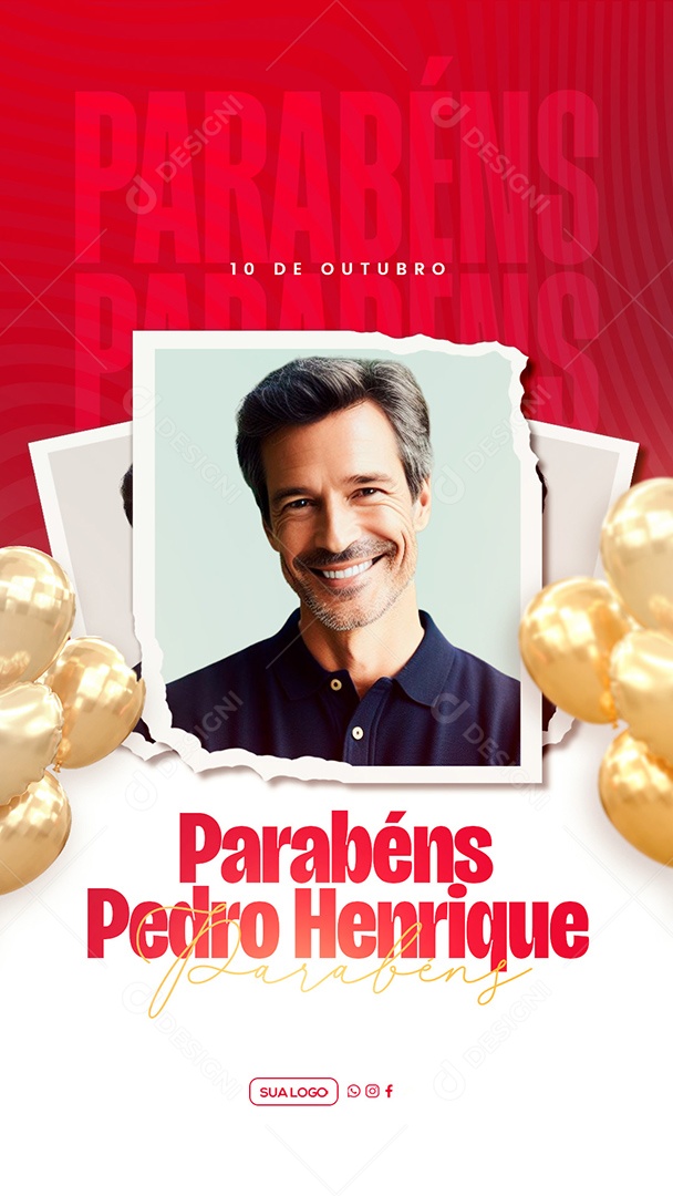 Aniversário Parabéns Pedro Henrique Social Media PSD Editável