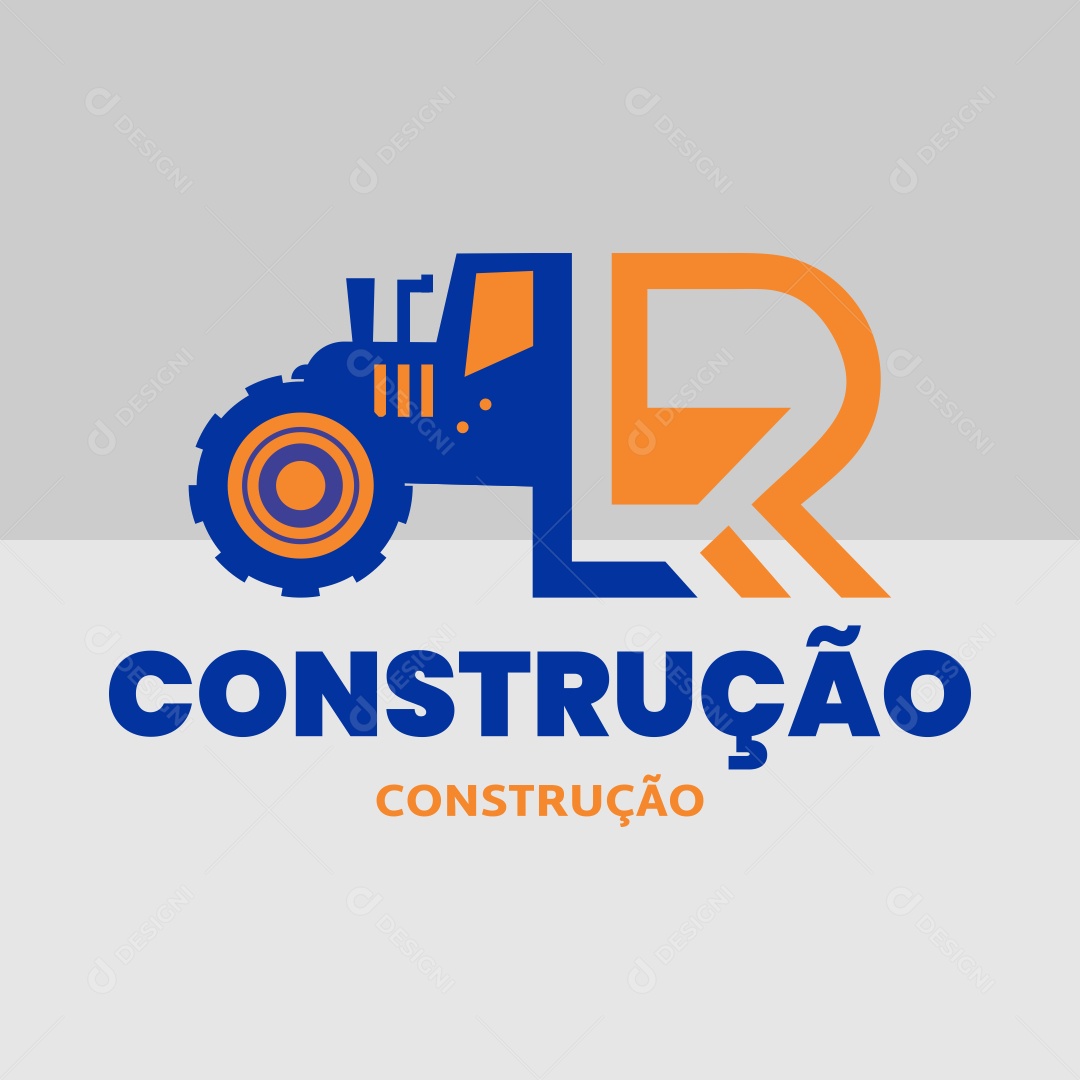 Modelo de Logo LR Construção Trator Vetor EPS + AI