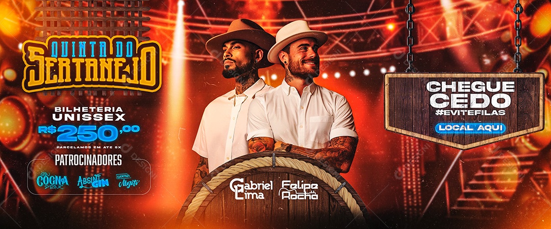 Carrossel Flyer Quinta do Sertanejo Gabriel Lima Felipe Rocha Social Media PSD Editável