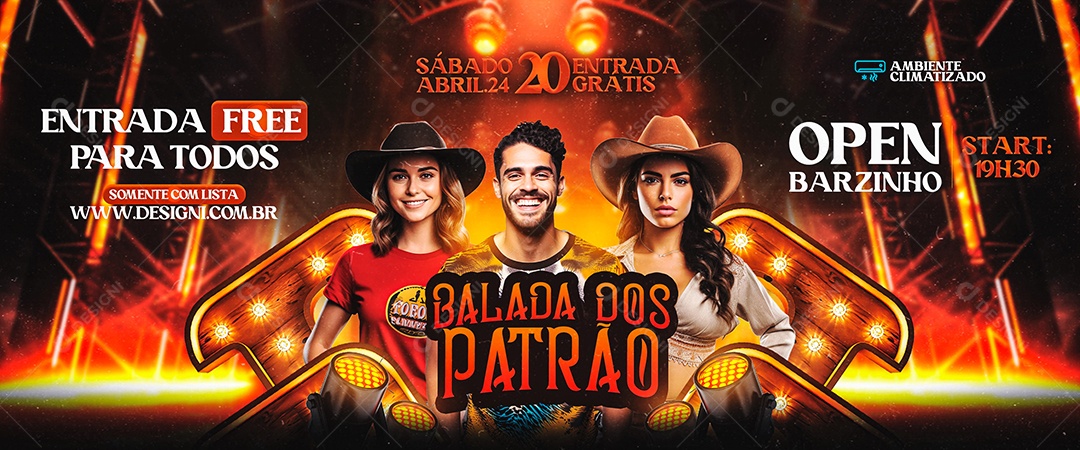 Carrossel Flyer Balada dos Patrão Social Media PSD Editável