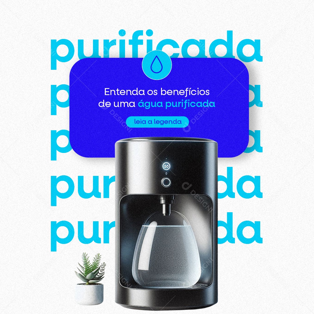 Purificador de Água Entenda os Benefícios de Uma Água Purificada Social Media PSD Editável