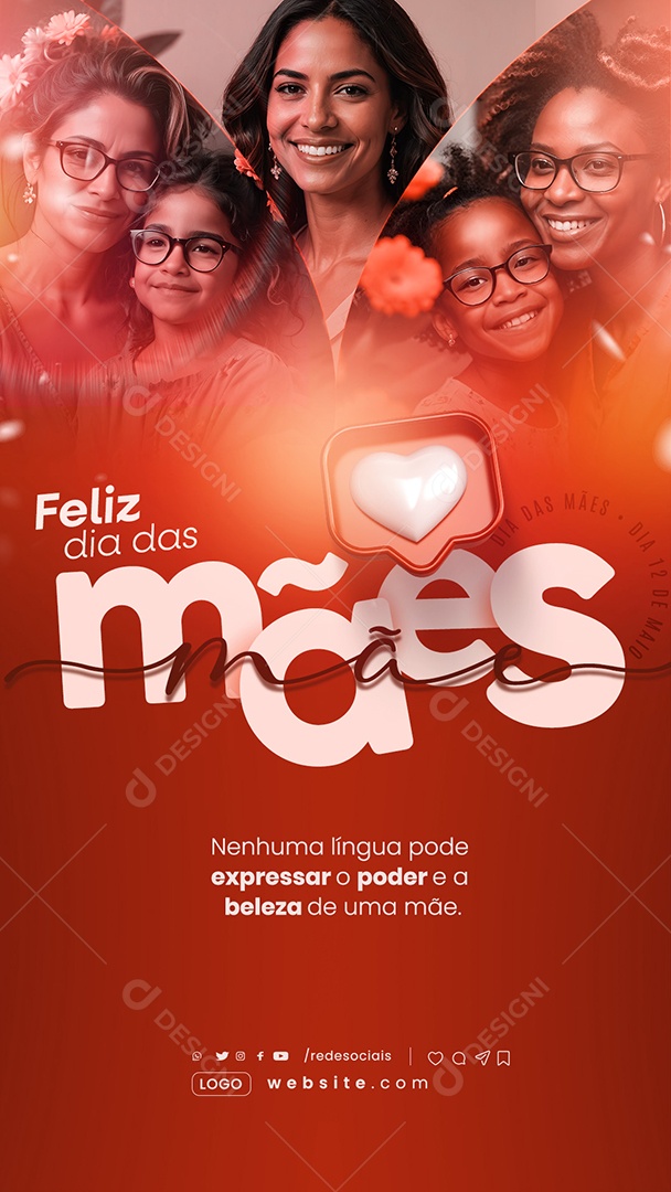 Story Feliz Dia das Mães Poder e a Beleza de uma Mãe Social Media PSD Editável