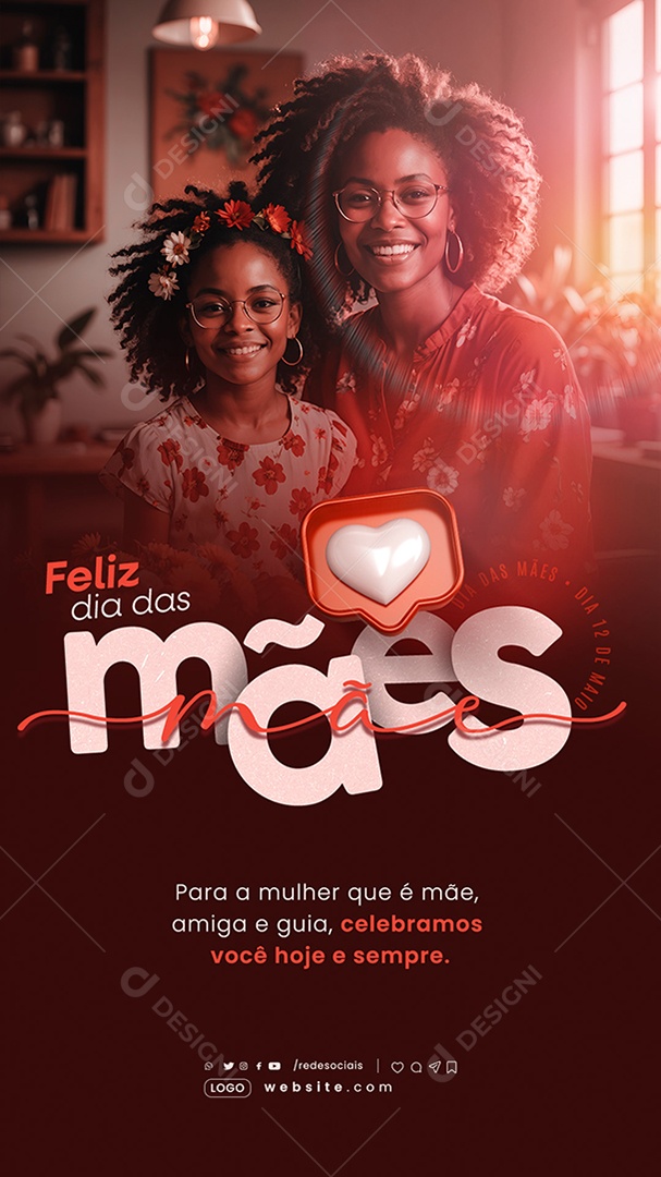 Story Feliz Dia das Mães Social Media PSD Editável