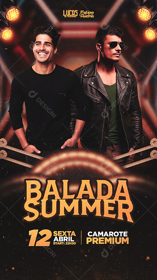 Story Flyer Balada Summer Lucas do Acordeon Felipe Rocha Social Media PSD Editável