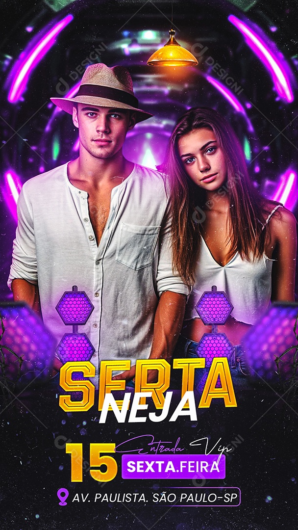Story Flyer Sertaneja Entrada Vip Social Media PSD Editável