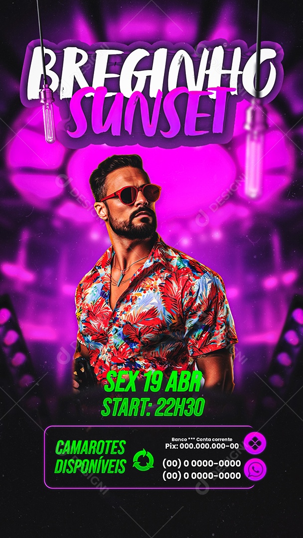 Story Flyer Breginho Sunset Social Media PSD Editável