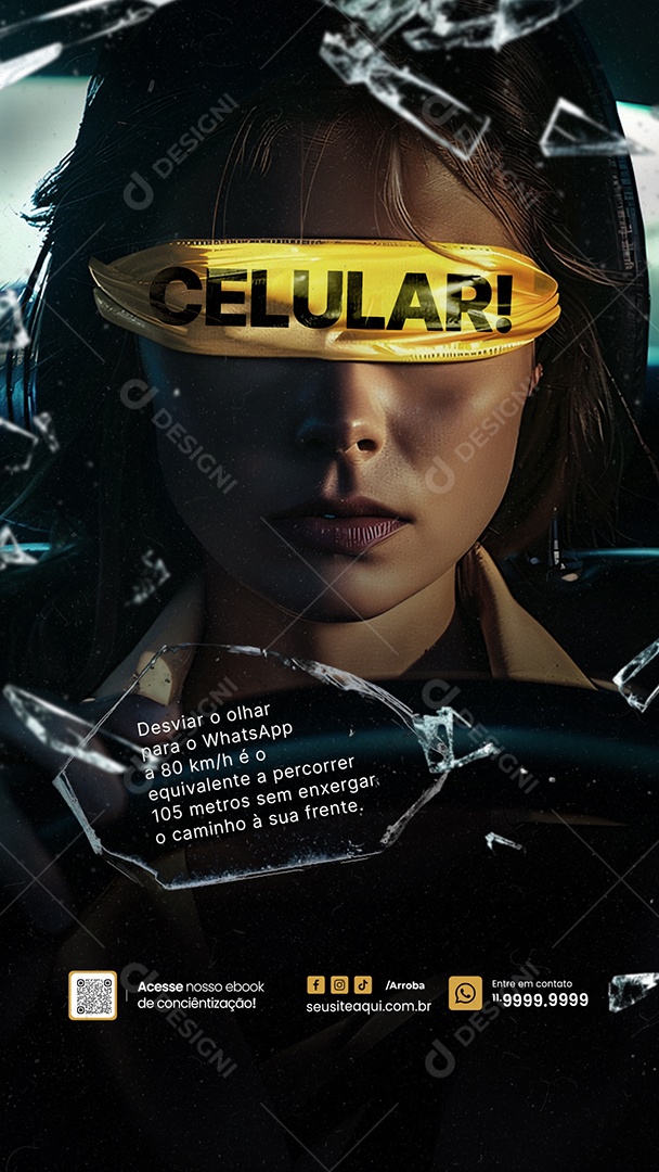 Story Campanha Publicitária Maio Amarelo Celular Social Media PSD Editável