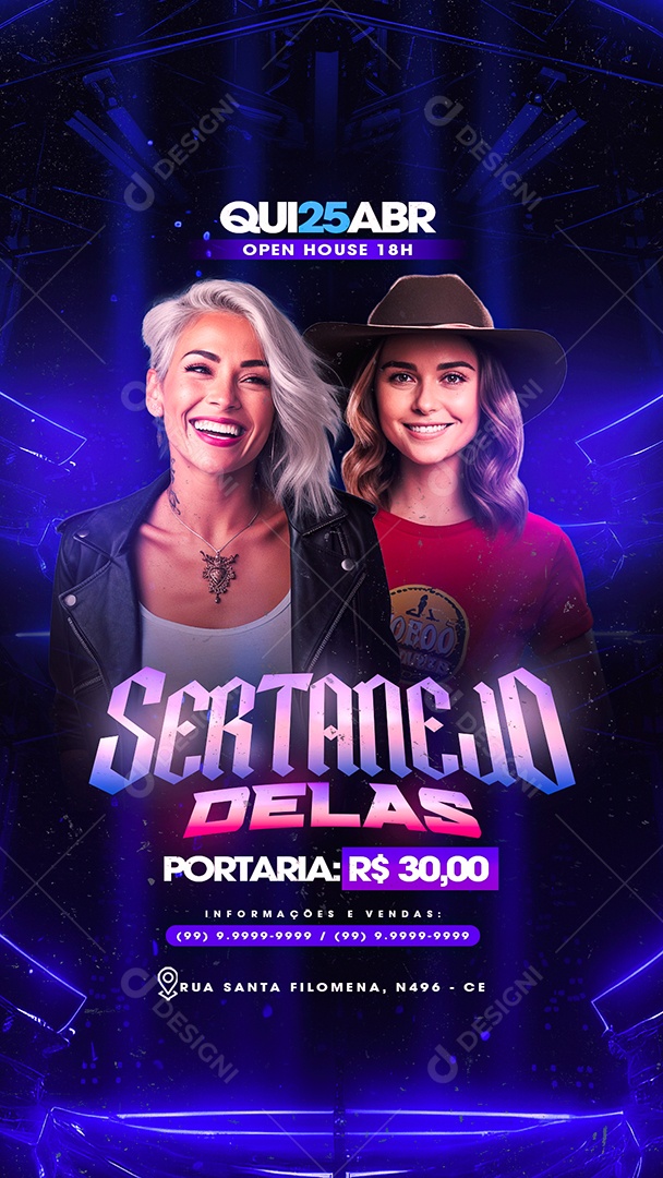 Story Flyer Sertanejo Delas Social Media PSD Editável
