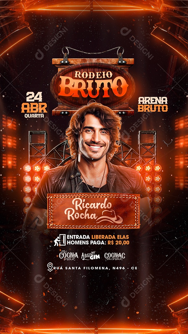 Story Flyer Rodeio Bruto Ricardo Rocha Social Media PSD Editável