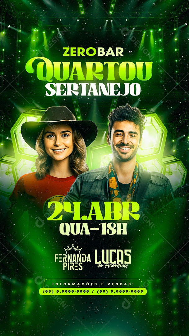 Story Flyer Quartou Sertanejo Fernanda Pires Lucas do Acordeon Social Media PSD Editável