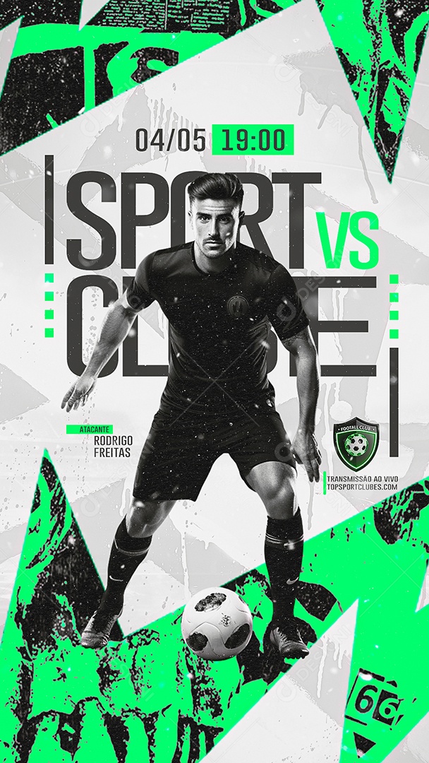 Story Jogo de Futebol Sport vs Clube Social Media PSD Editável