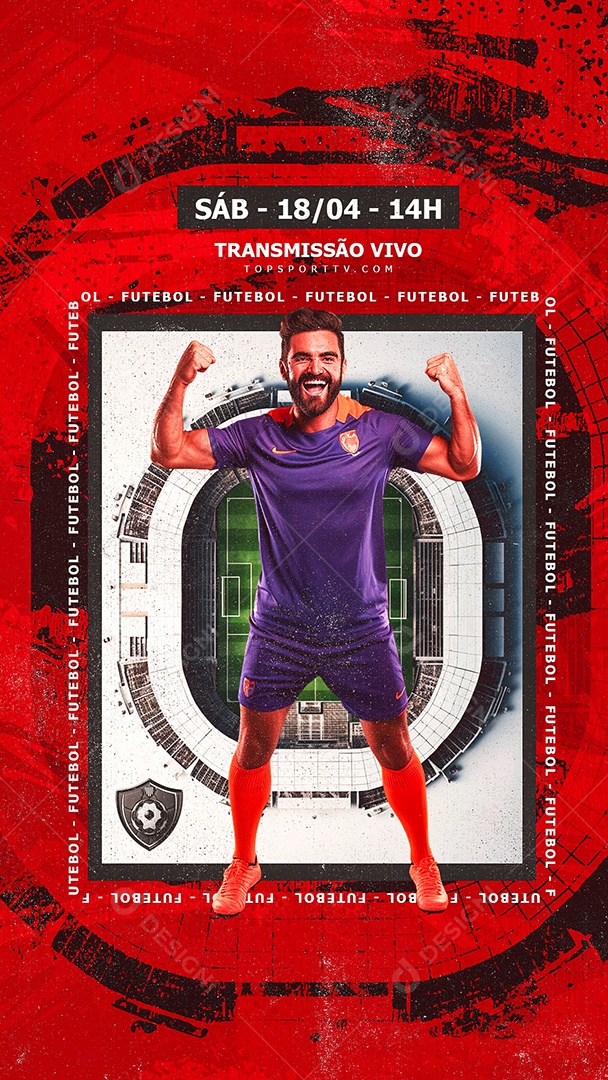 Story Jogo de Futebol Transmissão Social Media PSD Editável