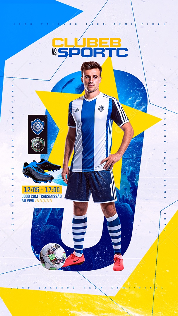 Story Jogo de Futebol Clube B vs Sport C Social Media PSD Editável