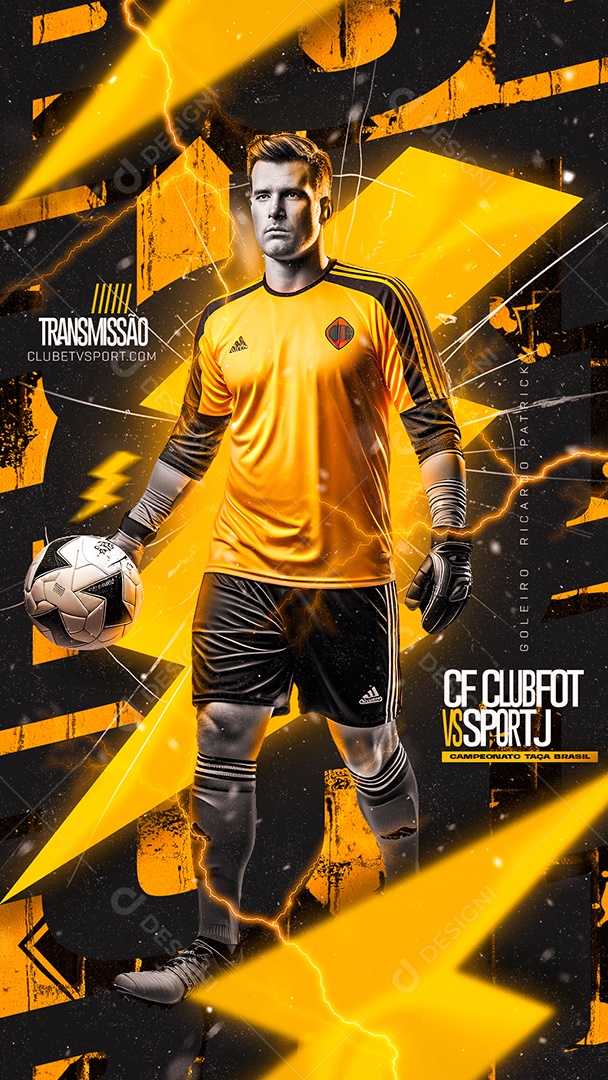 Story Jogo de Futebol CF Club Fot vs Sport J Social Media PSD Editável