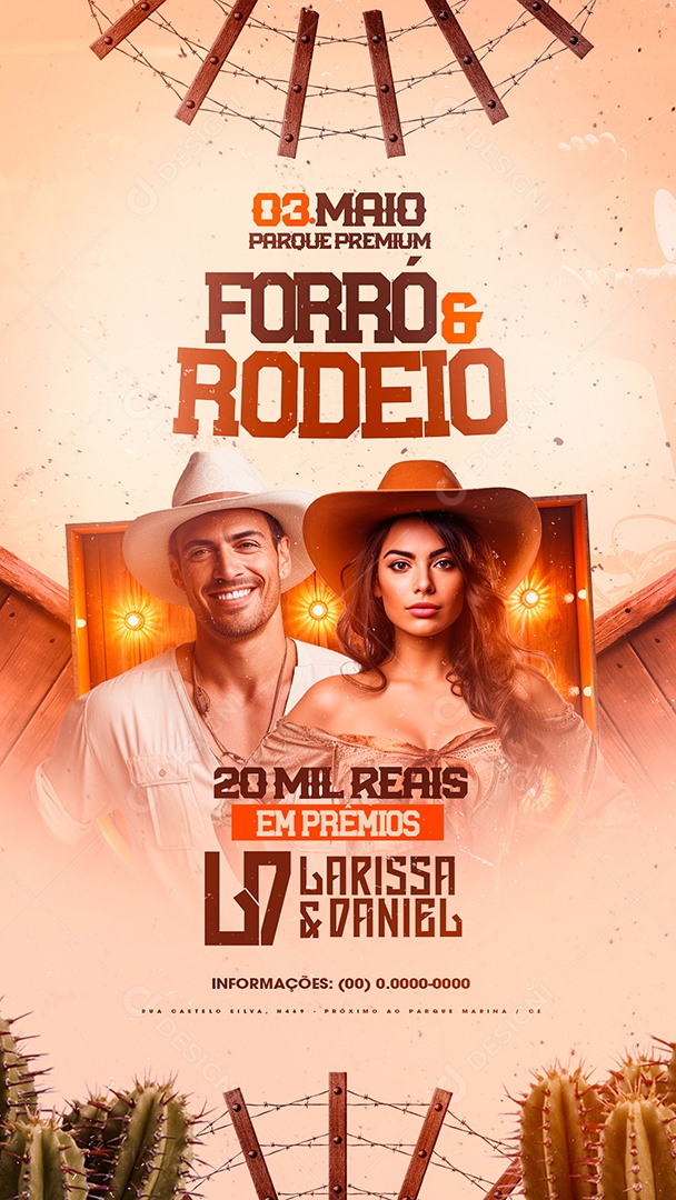 Story Flyer Forró e Rodeio Larissa e Daniel Social Media PSD Editável