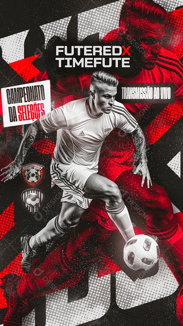 Story Jogo de Futebol Campeonato da Seleções Futered x Timefute Social Media PSD Editável