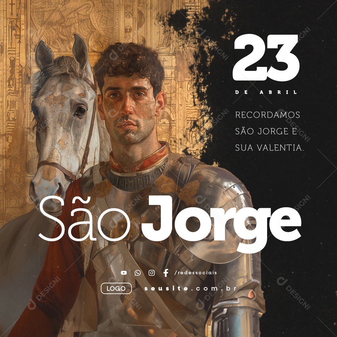 Dia De São Jorge 23 De Abril Recordamos sua Valentia Social Media PSD Editável