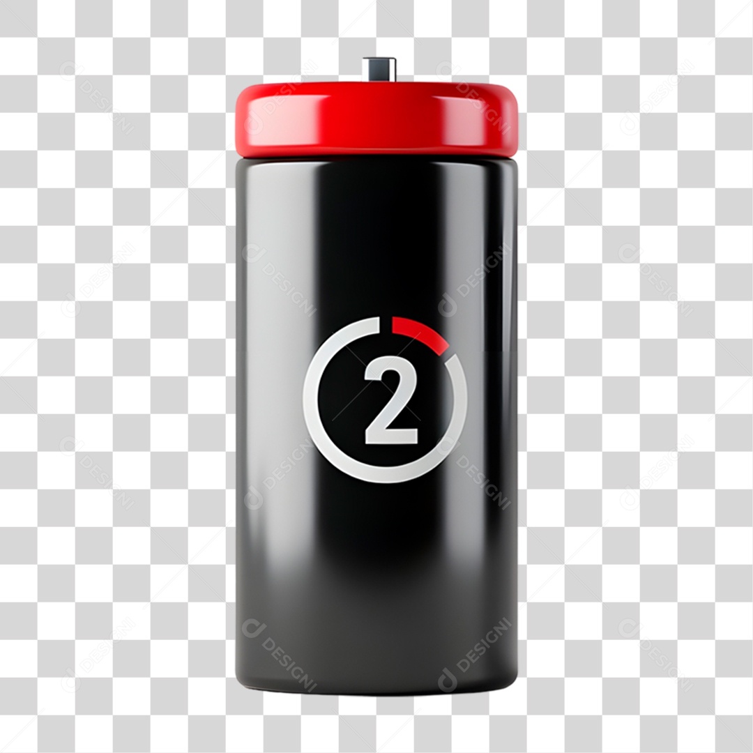 Bateria Elemento 3D para Composição PNG Transparente