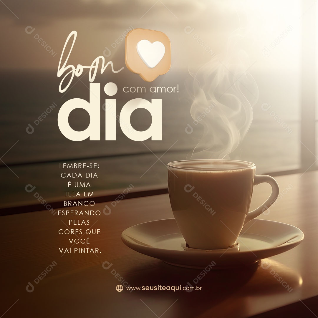 Bom Dia com Amor Social Media PSD Editável