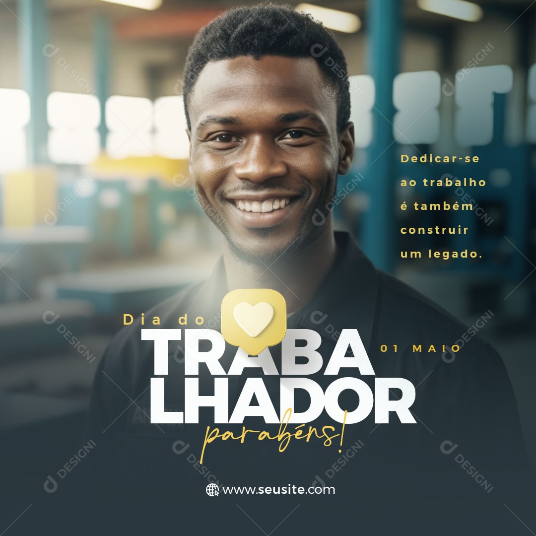 Dia do Trabalhador  01 de Maio Social Media PSD Editável