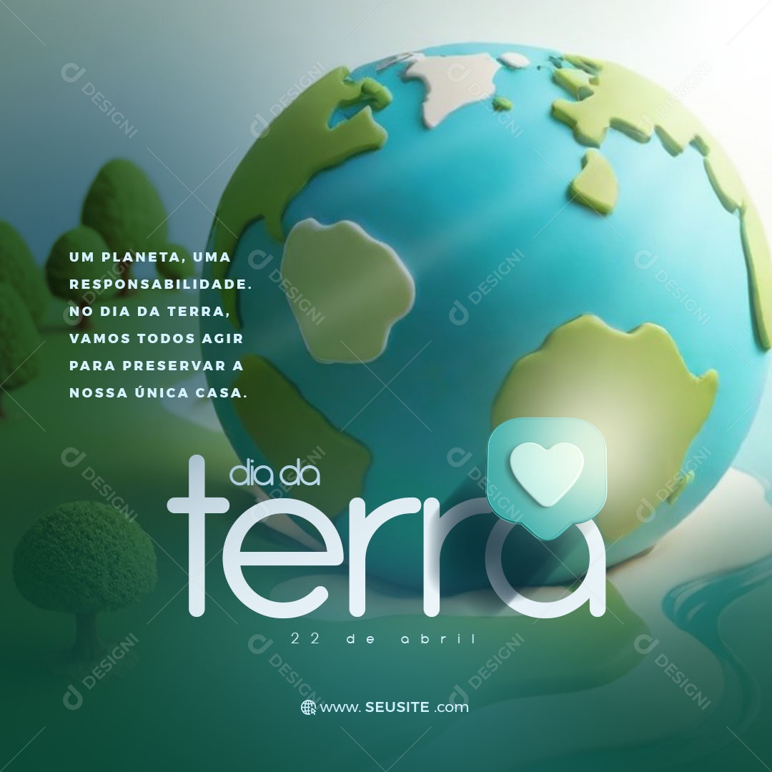Dia da Terra 22 de Abril Social Media PSD Editável