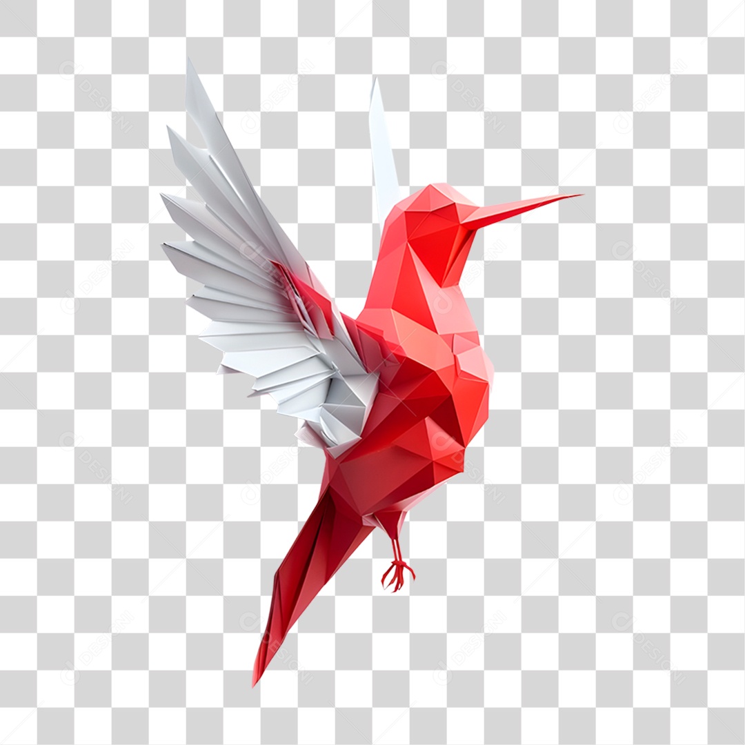 Pássaro Origâmi Verde PNG Transparente